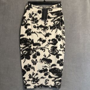 NWT Bryn Walker Sloan Midi‎ Pencil Skirt Abstract Floral Print Stretch Size XXS